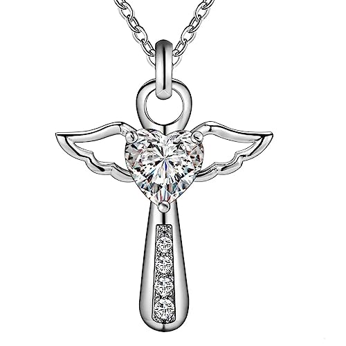 Collier Croix avec Pendentif Coeur pour femme en argent