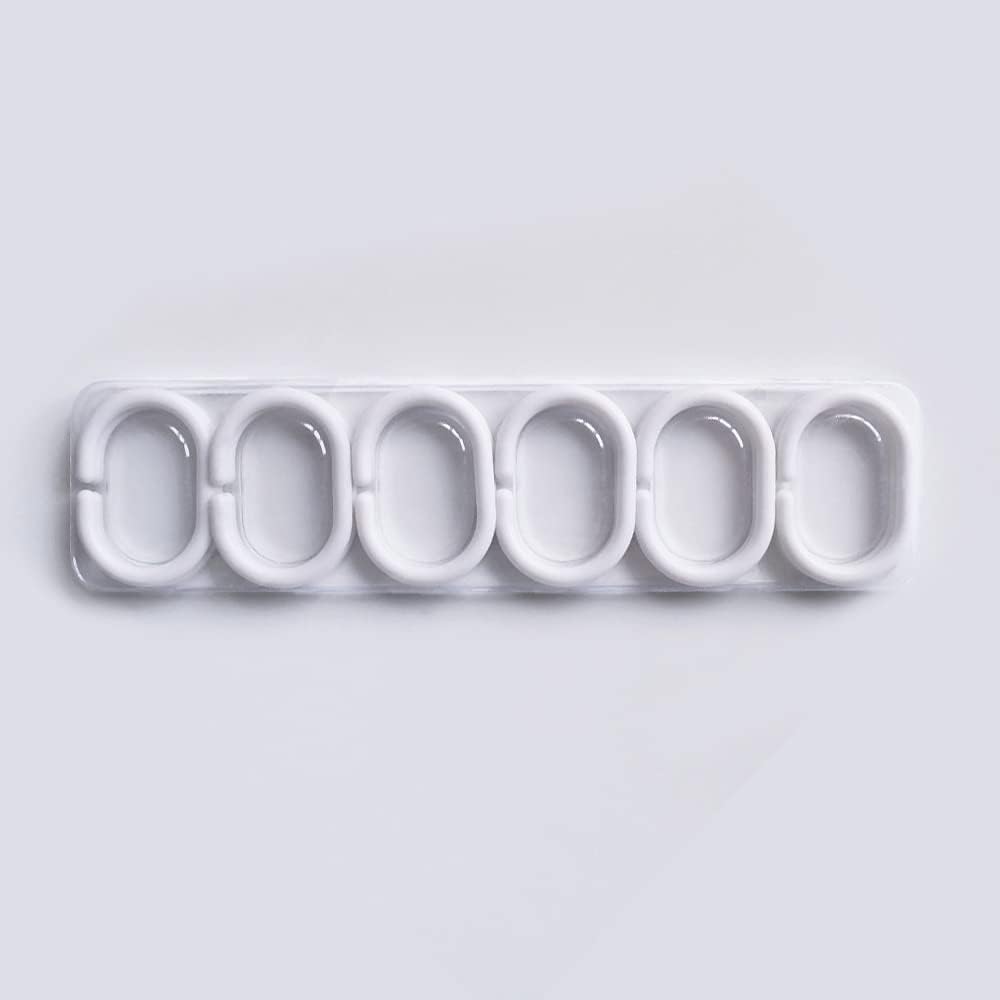 Plastic Shower Curtain Hooks White Curtain C Rings for Bathroom Shower Rod Window Curtains Hook Hanger