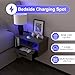 Homaterial Floating Nightstand with Charging Station and LED Lights, Floating Bedside Table with Drawers Wall Mounted Nightstands,for Bedroom Room, 21.3