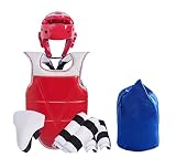 Yx-outdoor Sparring Ganzkörper-Set, für Erwachsene und Kinder, dicke Taekwondo-Schutzausrüstung, mit Rucksack und Mundschutz, Sanda-Schutzausrüstung, XL
