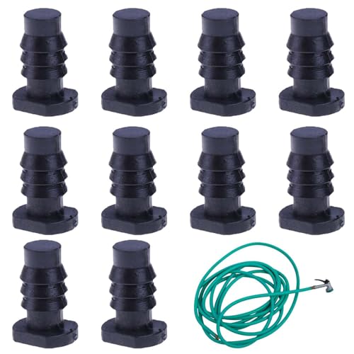 Tapón de manguera de agua, 10 tapas de extremo de manguera para tubería de agua de jardín de 8 mm, tapón de riego por goteo fácil de instalar para lavado de coches, patio, césped, de riego al