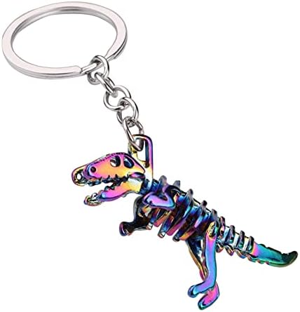 chichengnian Keyring Alloy Colorful Skeleton Dinosaur Pendant Keychain Metal Key Ring Charm Jewellery Keyrings Key Chain Key Ring Holder for Men and Women Jewelry For Child Teen Charms Gift