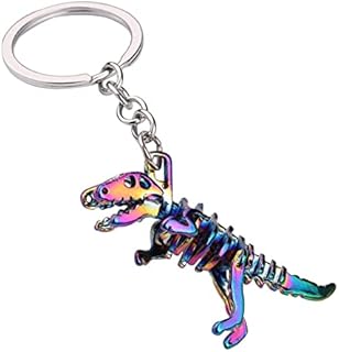 chichengnian Keyring Alloy Colorful Skeleton Dinosaur Pendant Keychain Metal Key Ring Charm Jewellery Keyrings Key Chain Key Ring Holder for Men and Women Jewelry For Child Teen Charms Gift