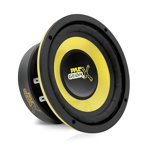 Pyle Car Mid Bass Speaker System, 5' 200W 4 Ohm Auto Mid-Bass Component Poly Woofer Audio Sound Speakers for Car Stereo, 30 Oz Magnet, 2.32” Mount Depth, Cone, High Temp Aluminum Voice Coil (Yellow)