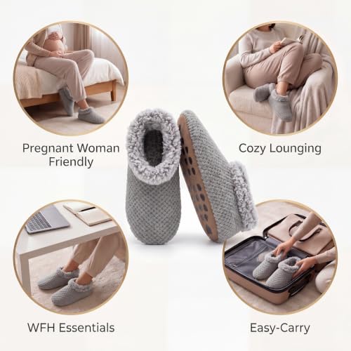 Image of The Metluks Womens Slippers Indoor Soft Sole Slipper Socks | Fuzzy sherpa lining, warm winter comfort, non slip grippers, flexible feel, washable, cozy home wear