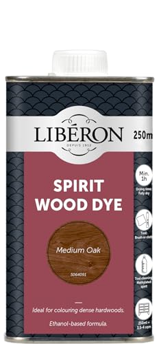 Libéron Palette Wood Dye – Water-Based Formula - Leaves Grain Visible - Hardwood & Softwood Furniture, Floors & Doors - Intermixable Colours - Medium Oak - 250ml
