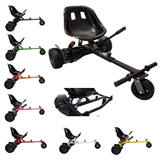 SILI® Off road suspension vagn för 2 hjul självbalansskoter, förbättrad design med upphängning under sätet (svart)