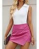 luvamia High Waisted Wrap Skirt, Hot Pink Faux Lea... #3