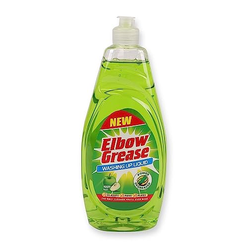 Elbow Grease Washing Up Liquid | Power Degreaser - Soap for Hand Washing Dishes, Pots, Pans & Glasses (Apple, 600ml)