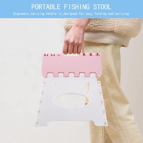 Besportble Folding Step Stool Plastic Footstool Foldable Stool Rest Stool Seat Chair Plant Stand Nightstand For Kitchen Garden Bathroom Camp Stepping Stool Pink #TOP3