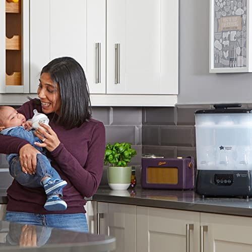 Tommee Tippee Advanced Steri-Dry Electric Steriliser and Dryer for Baby Bottles and Accessories, Kills Viruses* and 99.9% of Bacteria, Black