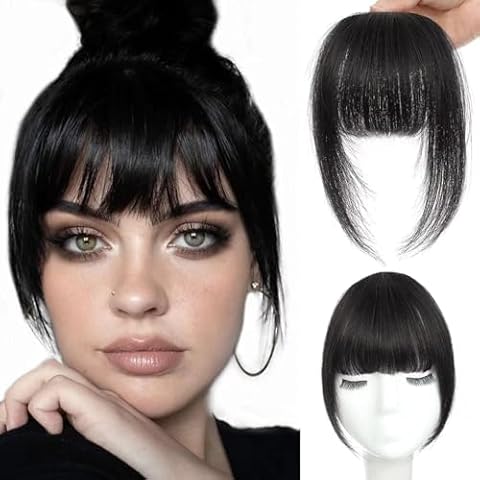 MOCA HAIR Clip in Bangs 100% Human Hair Extensions Cover