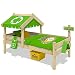Produktbild WICKEY Kinderbett CrAzY Buddy Einzelbett 90x200 Abenteuerbett mit Dach und Lattenboden, apfelgrün