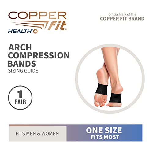 Copper Fit Health Unisex Arch Relief Compression Bands for Plantar Fasciitis,Swelling
