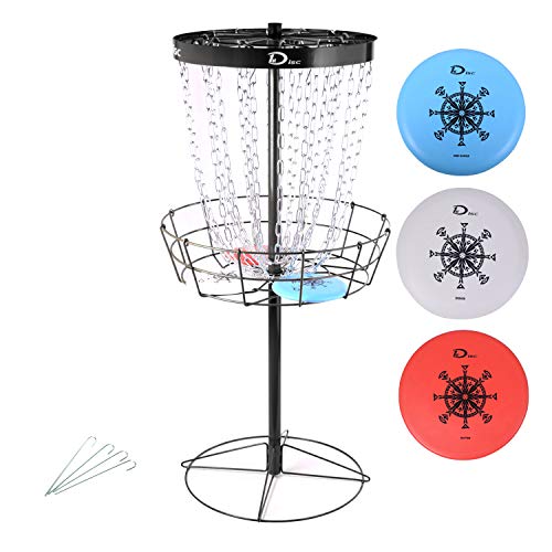 Pro 24-Chain Portable Disc Golf Basket Target,Black - Thumbnail 4