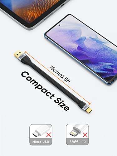 Cablecreation Short Usb To Usb C Cable 6 Inch, Usba To Usbc 2.0 Fast Charging Cord,Short Usb C Cable For Portable Battery, Compatible With Macbook Pro,Ipad Pro,Chromebook Pixel,Galaxy S22,Black. #TOP5