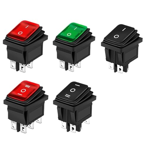 KCD4 interrupteur à bascule résistant aux surcharges 16A 220V vert lumineux 6Pin