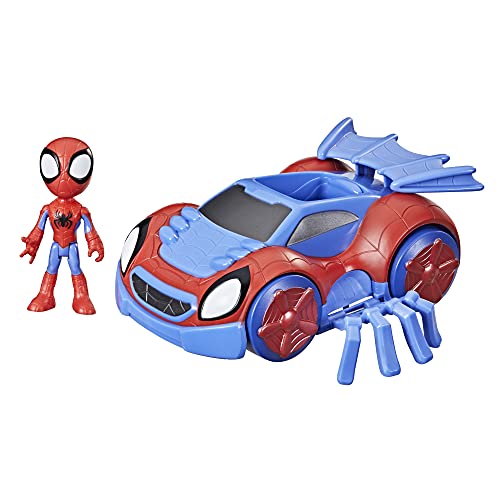 Marvel Spidey and His Amazing Friends Change 'N Go Web-Crawler and Spidey Action Figure, 2-in-1 Vehicle, 4-Inch Figure, for Kids Ages 3 and Up