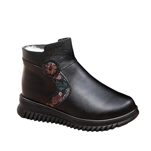 KTYMUDR Winter Boots for Women UK Fur Lined Non Slip Orthopedic Ankle Boots