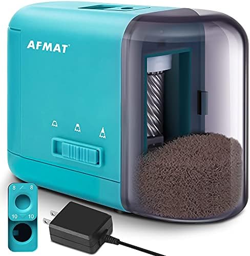 AFMAT Electric Pencil Sharpener - Portble Fast Pencil Sharpener for Kids - Dual Power Colored Pencil Sharpener (Plug in or Battery Operated), Ideal for #2 Pencils Colored Pencils, Gift