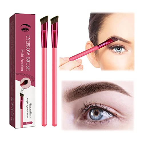 Eyebrow Brush, 2Pcs Multi Function Eyebrow Brush, Smooth Canvas Concealer Brush, Square Angled Eyebrow Brush, Ultra Thin Angled Eyeliner Makeup Brush, 3D Concealer Makeup Hairline Brush #TOP4