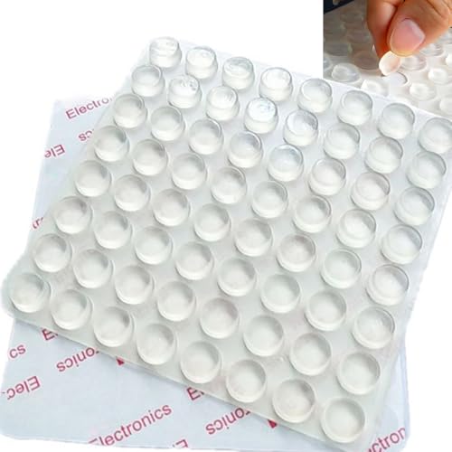 Cabinet Door Rubber Bumpers, Qtopun 256 PCS Cabinet Stoppers Clear Self Adhesive Pads for Drawers Glass Tops Cutting Boards Picture Frames Cupboard 1/2" Diameter