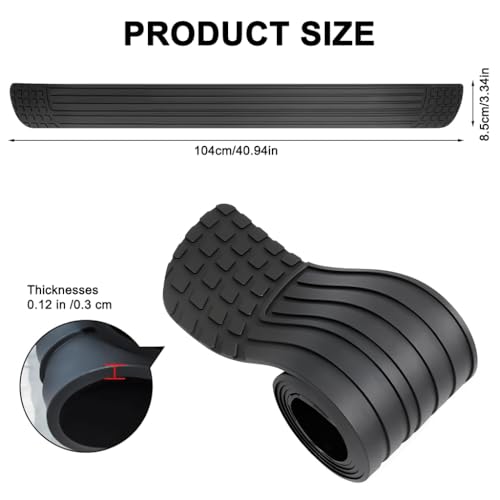 Image of STHIRA Car Rear Bumper Protector 41 x 3.4 Inch Trimmable Anti-Scratch Rubber Guard, Universal Non-Slip Strip for SUV Sedan Hatchback, Durable Scratch-Resistant Black Rear Bumper Cover