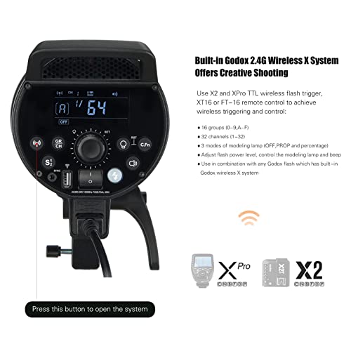 Godox DP400III-V Upgraded Studio Flash Light 400Ws Power GN87 5600±200K Strobe Lighting Built-in 2.4G Wireless X System Bowens Mount Photography Flashes by GODOX - Image 5