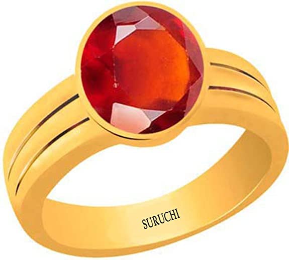 Suruchi Gems & Jewels Hessonite/Gomed 7.25 Ratti or 6.6 Carat Astrological Gemstone Panchdhatu 22K Gold Plated Ring for Men & Women (B08XY4F37F) Amazon Price History, Amazon Price Tracker