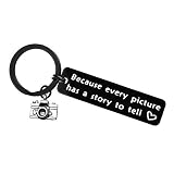 Schlüsselanhänger für Fotografen und Fotografen, weil jedes Bild eine Geschichte zu erzählen, inspirierendes Geschenk für Fotoliebhaber, Weihnachten, Schlüsselanhänger, Kamera-Schlüsselanhänger