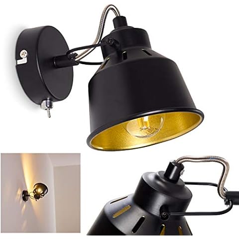 HOFSTEIN Wandleuchte Safari, verstellbare Wandlampe aus Metall in Schwarz/Gold Cover