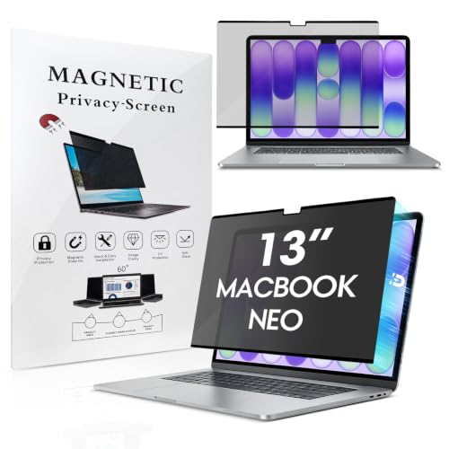 Jovpenx Anti-Spy Removable Shield Magnetic for MacBook Neo 13 Inch (2026, A18 Pro) Privacy Screen with 180° View Control, Ideal for Public Workspace by Jovpenx - Used condition - US$23.18