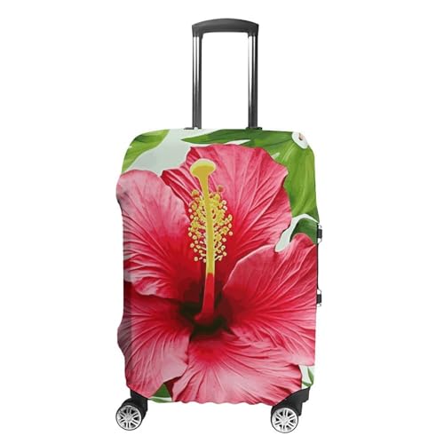 Travel Wheeled Suitcase Sleeve Dustproof Anti-scratch Hibiscus Flower Luggage Case Protective Cover For 19-32 Inch Luggage