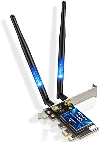 Vis Viva PCIe WiFi 6E Card Bluetooth 5.3 AX 5400 Mbps AX210 Tri-Band 6Ghz/5.8GHz/2.4GHz PCI-E Wireless WiFi Network Adapter Card for Desktop PC Windows10/11 64-bit