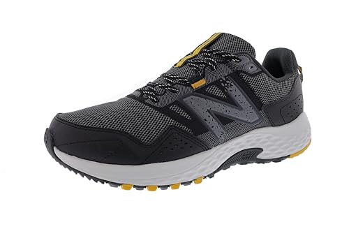 Image of New Balance Men's 410 V8 Trail Running Shoe, Castlerock/Black/Varsity Gold, 11 UK