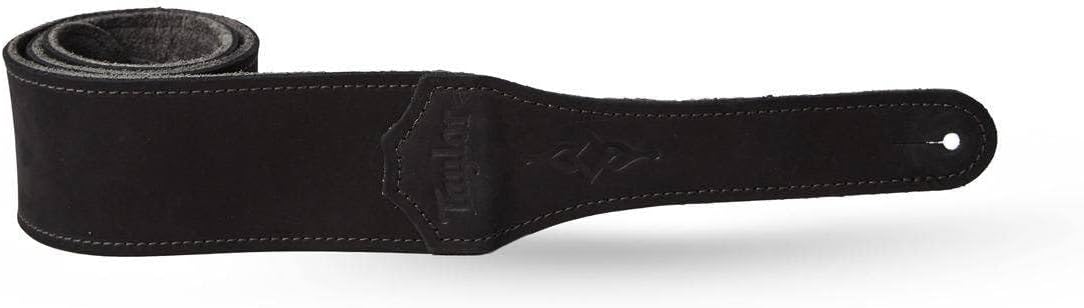 Taylor 2.5" Sanded Leather Gemstone Guitar Strap, Black