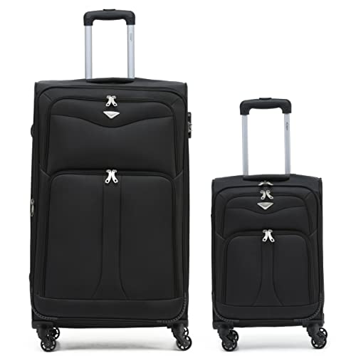 Flight Knight Lightweight 4 Wheel 800D Soft Case Suitcases Anti Crack Cabin & Hold Luggage Options Approved for Over 100 Airlines Including easyJet, BA & Many More!
