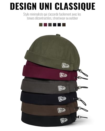 CLAPE Casquette sans Visière pour Homme Femme Coton Pliable Bonnet Docker – vue 5