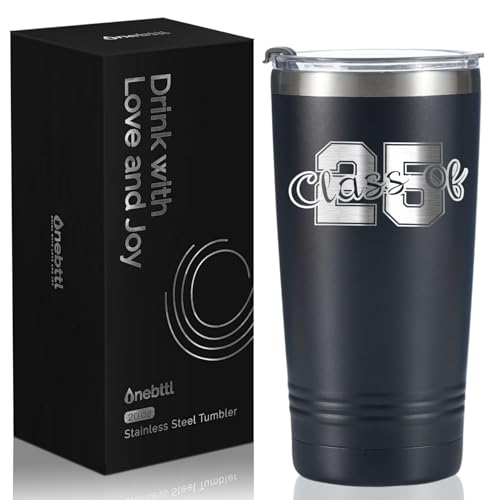 Onebttl Graduation Gifts 2025 - Class of 2025, 20oz Engraved Stainless Steel Insulated Travel Mug as Party Supplies, Decorations, Back to School
