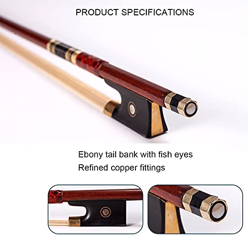 Amzz Advance 4/4 Full Size Violin Bow Pernambuco Violin Bow Real Horse Hair Octagonal Stick (Brazilwood Bow 4/4) #TOP3
