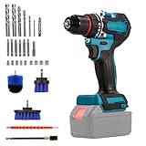 18V Akku Schlagbohrschrauber Set kompatibel mit Makita Akku, Akku Bohrmaschine mit 24tlg Zubehör Drill Bit, 13 mm Bohrfutter, 50 N.m Drehmoment Max, für Reparatur und DIY (ohne Akku & Ladegerät)