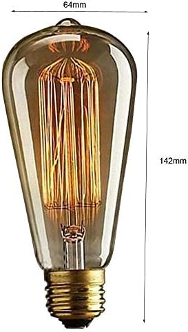 EYLM Edison Light Bulb E27 Filament Vintage 40W ST64 Retro Light Edison Bulb, Industrial Style, Warm White, Decorative Light Bulb 3 Pieces [Energy Class F]