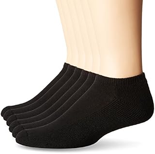 No Nonsense Men's Cushioned No Show Socks (6 Pack) Made in USA, Black