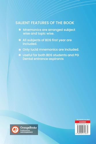Mnemonics For Dental Students (MDS) Book Series Volume I: 1