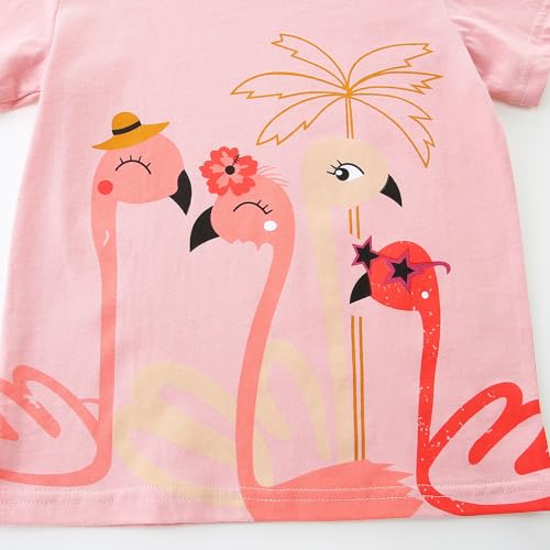 Conjunto Verão Meninas Bumeex - Camiseta E Short Flamingo Em Algodão