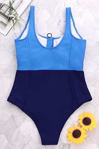 image for HyMeYou Women’s Sports One Piece Swimsuit Zipper Front High Cut Bath