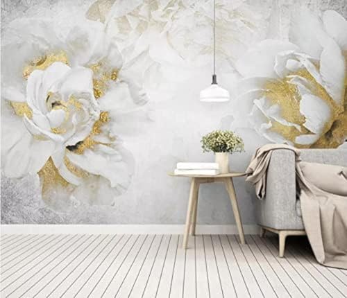 XLMING Simple Garden Flower Gold Rose 3D Wallpaper Living Room Sofa Bedroom Dining Room Home Decoration Wall-150cm×105cm