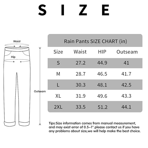VIKAMAKA Calça de chuva feminina, impermeável, leve, para caminhada, à prova de vento, para pesca ao