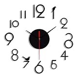 ❤ [DIY-Uhr] Modernes Design, große Größe für Wanddekoration, Acryl-Spiegelfläche lassen Ihr Zimmer eine stilvolle und moderne Atmosphäre bekommen