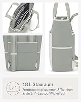 Kapten & Son Rucksack Lindby Muted Sage 18 L | 2in1 Tasche & Rucksack | inkl. Kofferbefestigung, Laptopfach, Flaschenhalterung | Shopper Damen – Ansicht 3